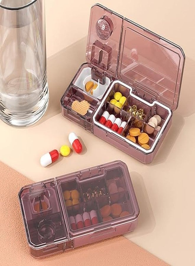 NETZILLA قاطعة أدوية NETZILLA للأقراص، قاطعة أقراص، طقم أدوية متعدد الوظائف 3 في 1، قاطعة أقراص يدوية، هارسة أقراص، علبة تخزين أقراص (متعددة الألوان) - Image 2